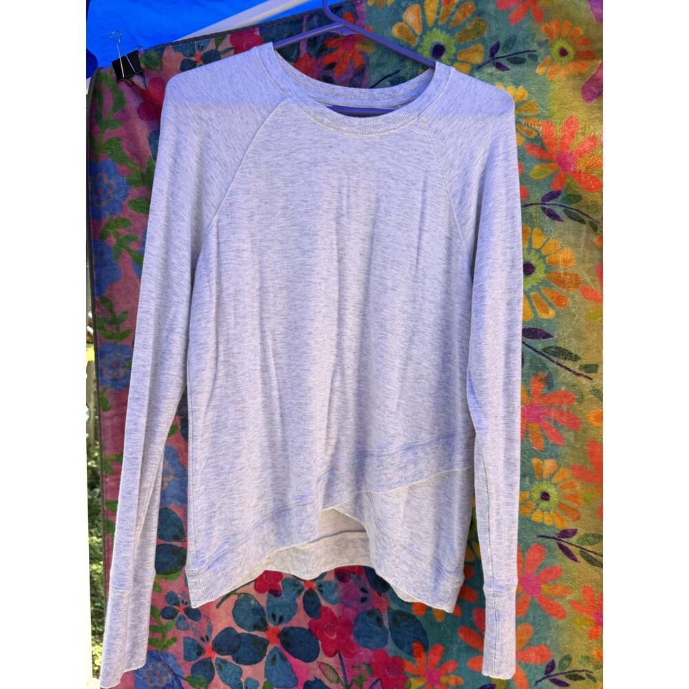 Athleta Women’s Gray Crewneck Raglan Terry Sweatshirt Modal/Spandex Stretch M